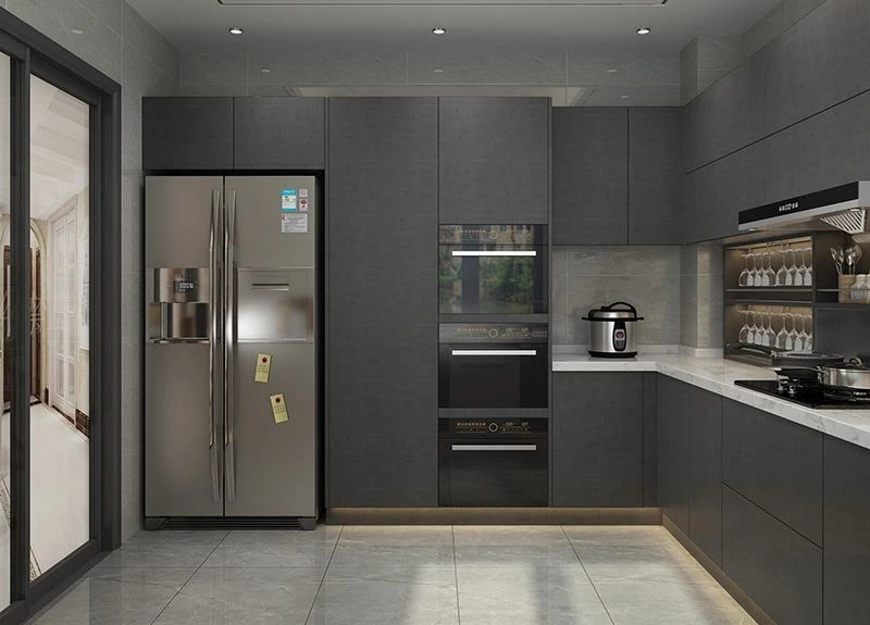High End Melamine Cabinets factory HM1804 拉手反弹