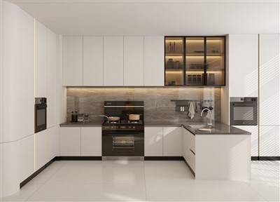 मैट व्हाइट किचन कैबिनेट्स