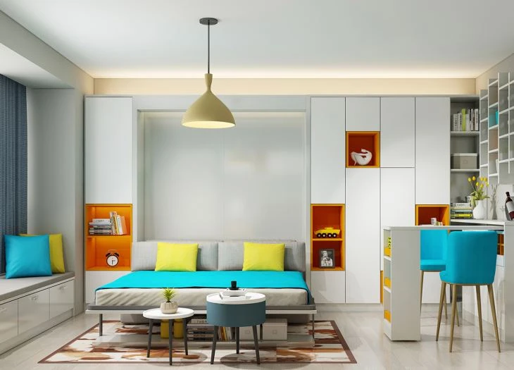 livingroom&bedroom modern young man high gloss cabinet