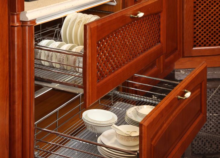 luxury drawer solid wood kitchen cabinet wholesale